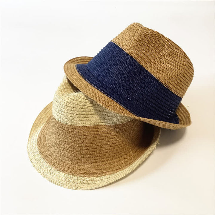Chapeau Fedora en paille aux couleurs assorties pour l'été