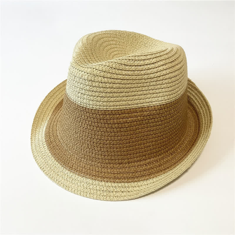Chapeau Fedora en paille aux couleurs assorties pour l'été