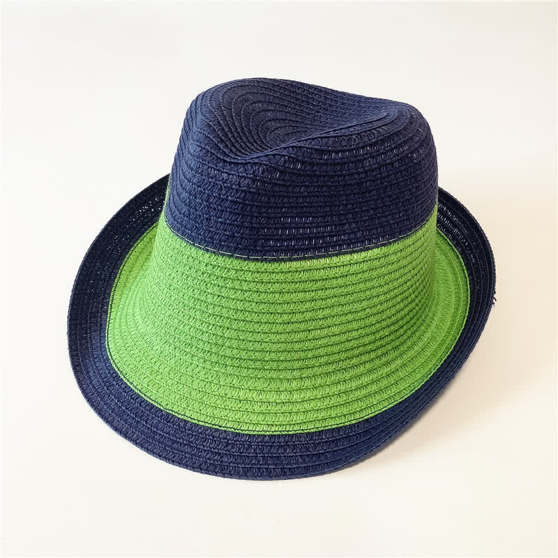 Chapeau Fedora en paille aux couleurs assorties pour l'été