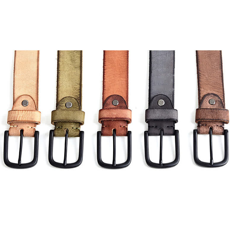 Ceinture en cuir poli mat de style minimaliste pour hommes