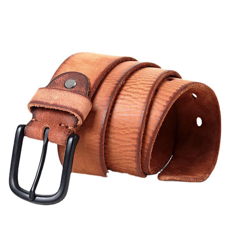 Ceinture en cuir poli mat de style minimaliste pour hommes