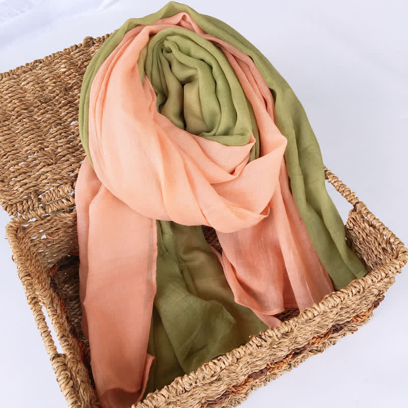 Écharpe fine en coton et lin élégante et assortie à deux couleurs