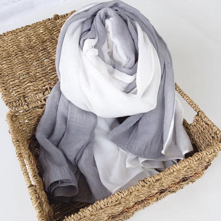Écharpe fine en coton et lin élégante et assortie à deux couleurs