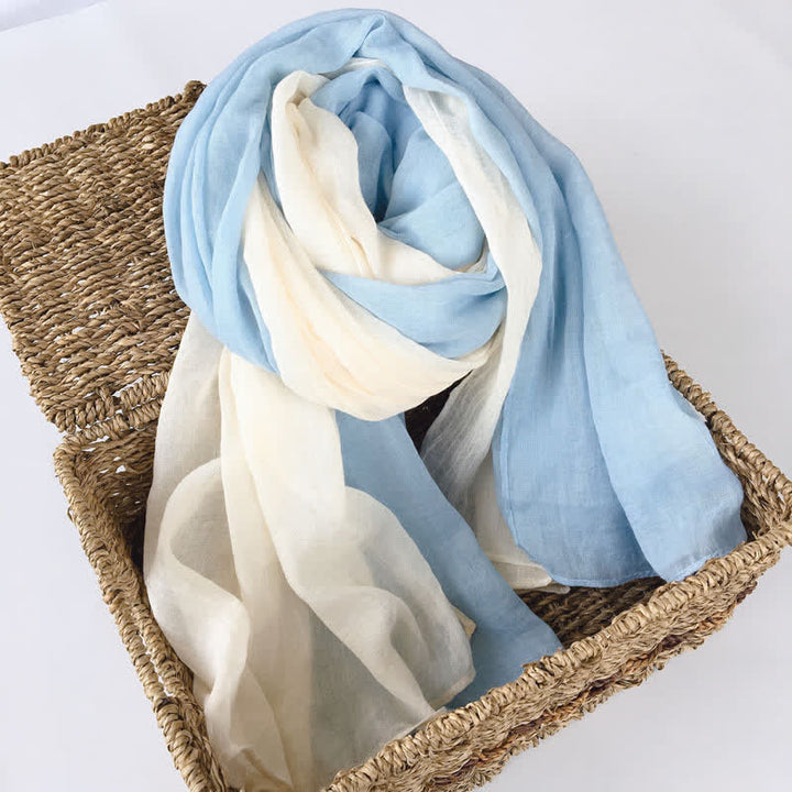Écharpe fine en coton et lin élégante et assortie à deux couleurs