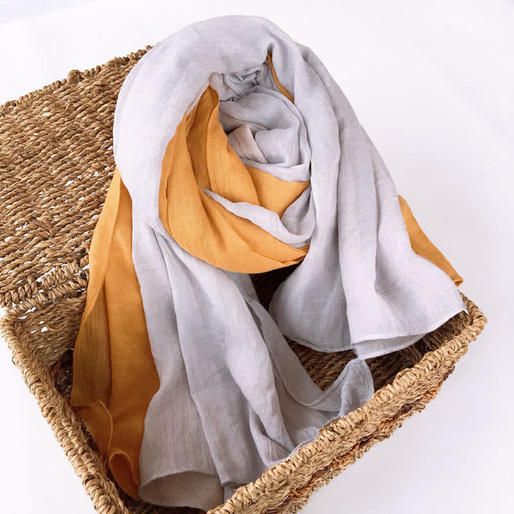 Écharpe fine en coton et lin élégante et assortie à deux couleurs