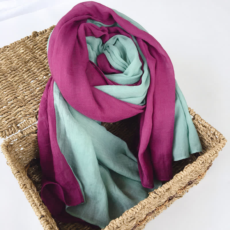 Écharpe fine en coton et lin élégante et assortie à deux couleurs