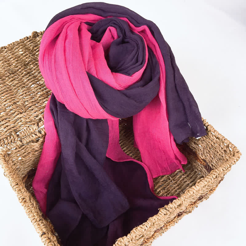 Écharpe fine en coton et lin élégante et assortie à deux couleurs