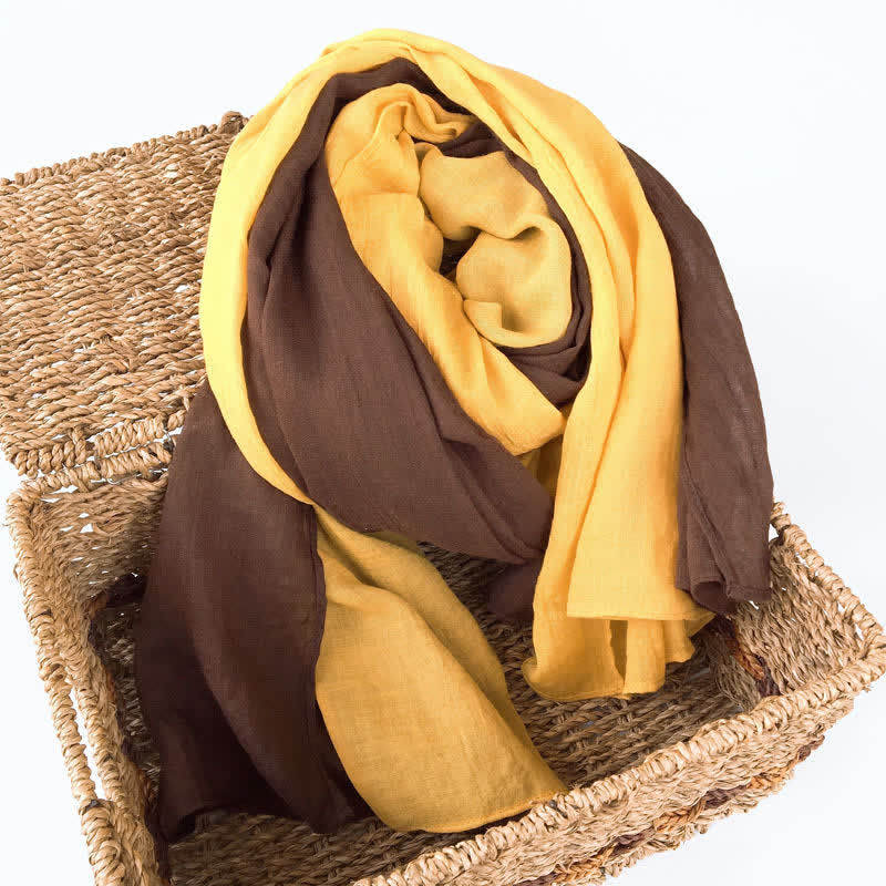 Écharpe fine en coton et lin élégante et assortie à deux couleurs