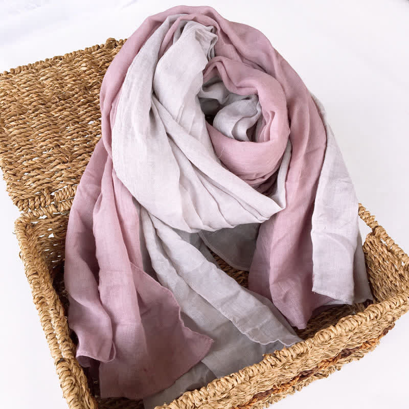 Écharpe fine en coton et lin élégante et assortie à deux couleurs