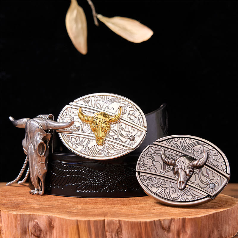Ensemble de boucles de ceinture à couteau caché Double Bulls DIY avec pendentif Longhorn