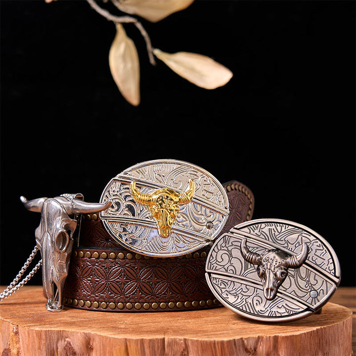 Ensemble de boucles de ceinture à couteau caché Double Bulls DIY avec pendentif Longhorn