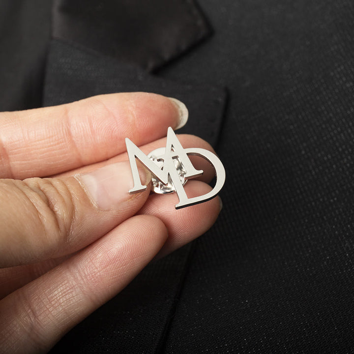 Broche avec lettres initiales personnalisées Accessoires en acier inoxydable