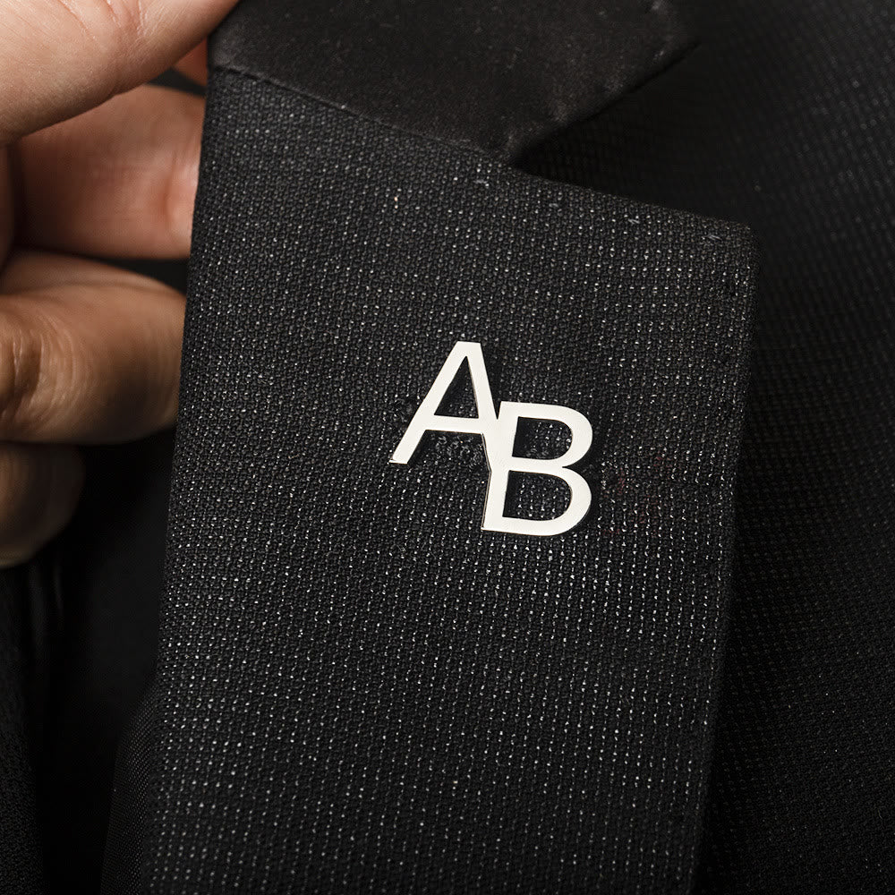 Broche avec lettres initiales personnalisées Accessoires en acier inoxydable