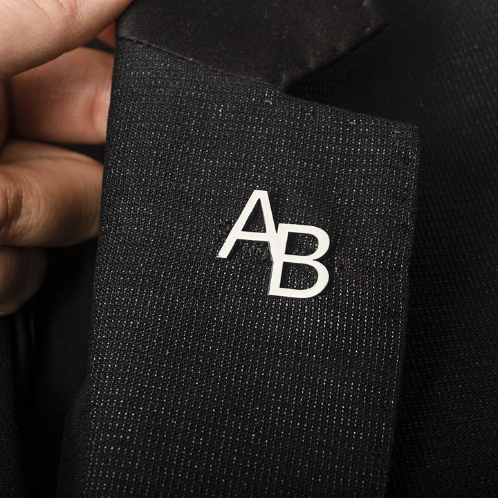 Broche avec lettres initiales personnalisées Accessoires en acier inoxydable