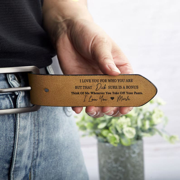 Ceinture en cuir personnalisée avec noms gravés, cadeau chaleureux