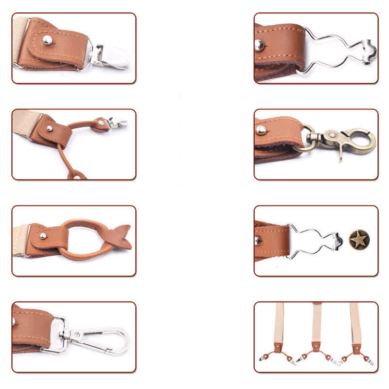 Ensemble de 8 bretelles réglables à boucle combinable de couleur unie
