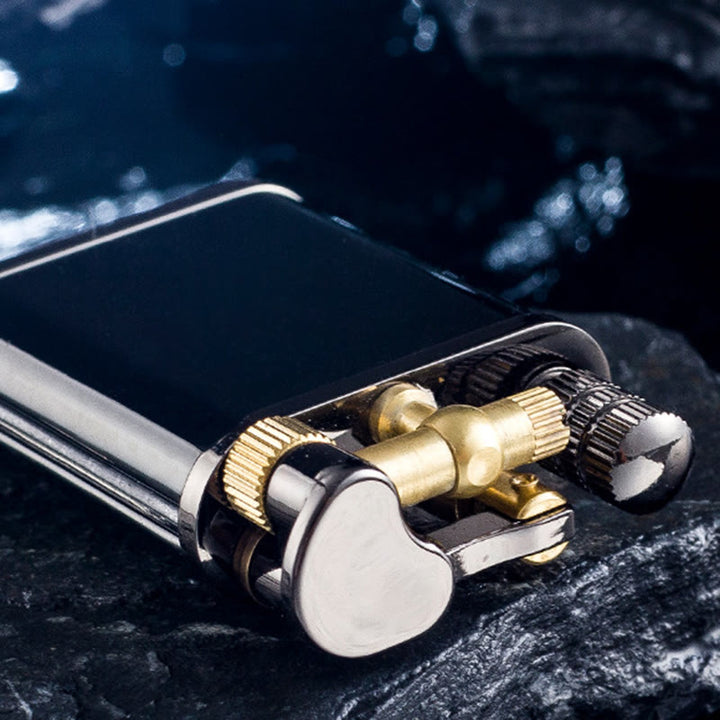 Briquet à kérosène rechargeable 2 en 1 à bras élévateur de style antique avec allumette permanente