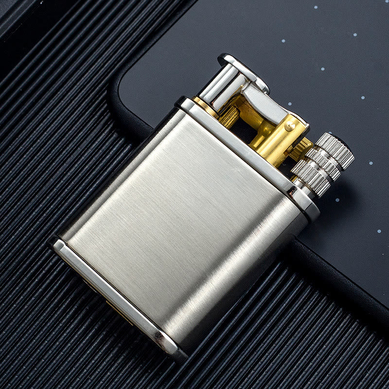 Briquet à kérosène rechargeable 2 en 1 à bras élévateur de style antique avec allumette permanente