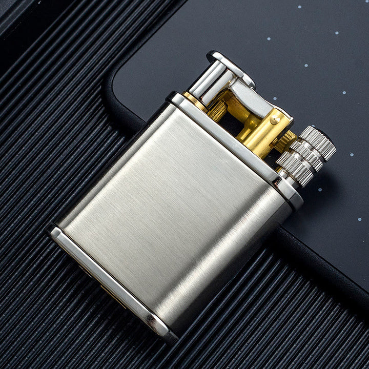 Briquet à kérosène rechargeable 2 en 1 à bras élévateur de style antique avec allumette permanente
