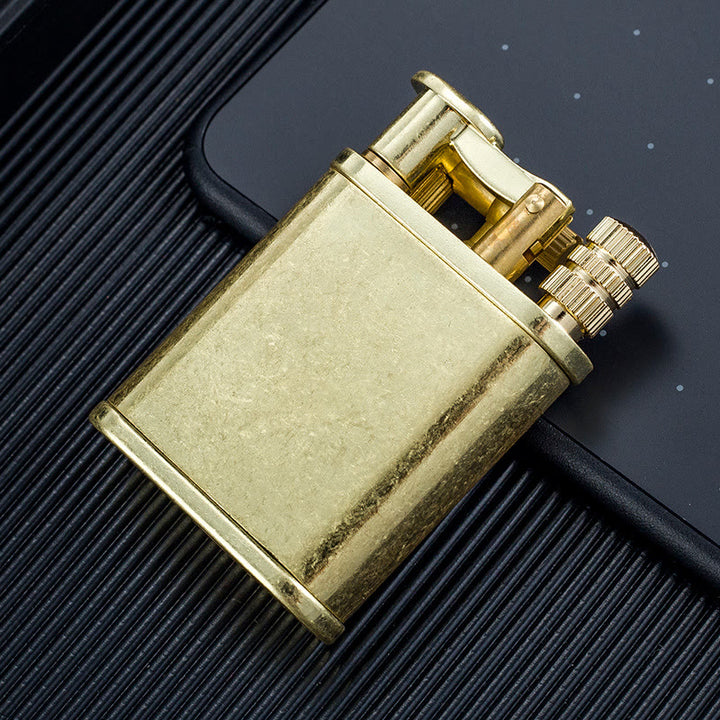 Briquet à kérosène rechargeable 2 en 1 à bras élévateur de style antique avec allumette permanente