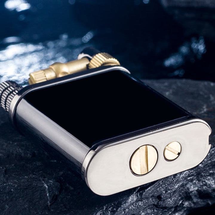 Briquet à kérosène rechargeable 2 en 1 à bras élévateur de style antique avec allumette permanente