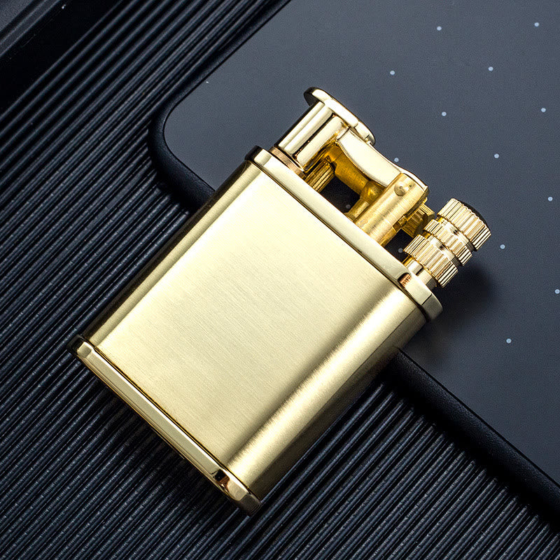 Briquet à kérosène rechargeable 2 en 1 à bras élévateur de style antique avec allumette permanente
