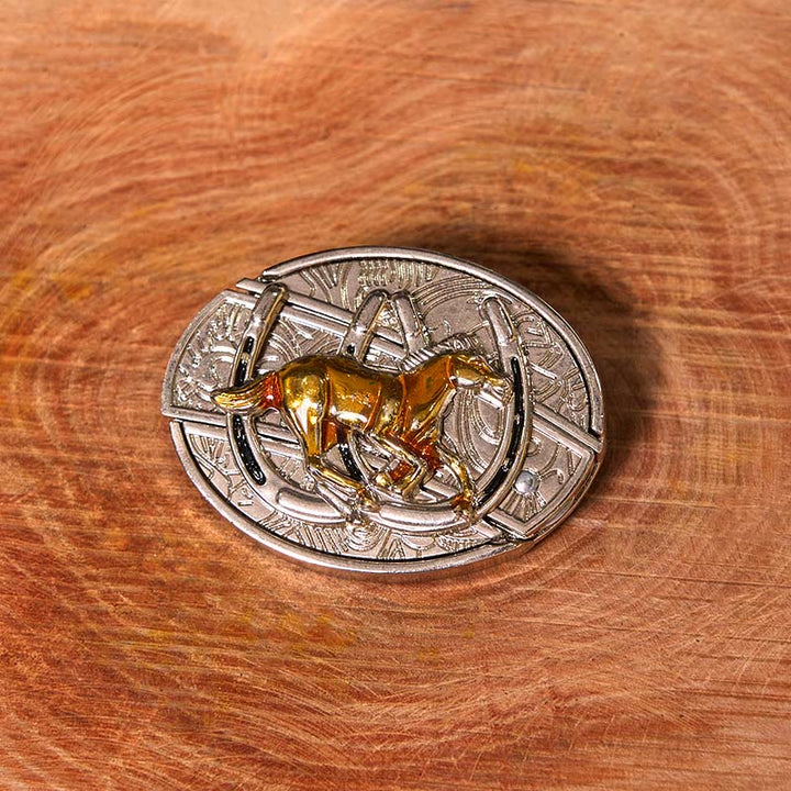 Ceinture en cuir à boucle western avec couteau caché en forme de U pour cheval
