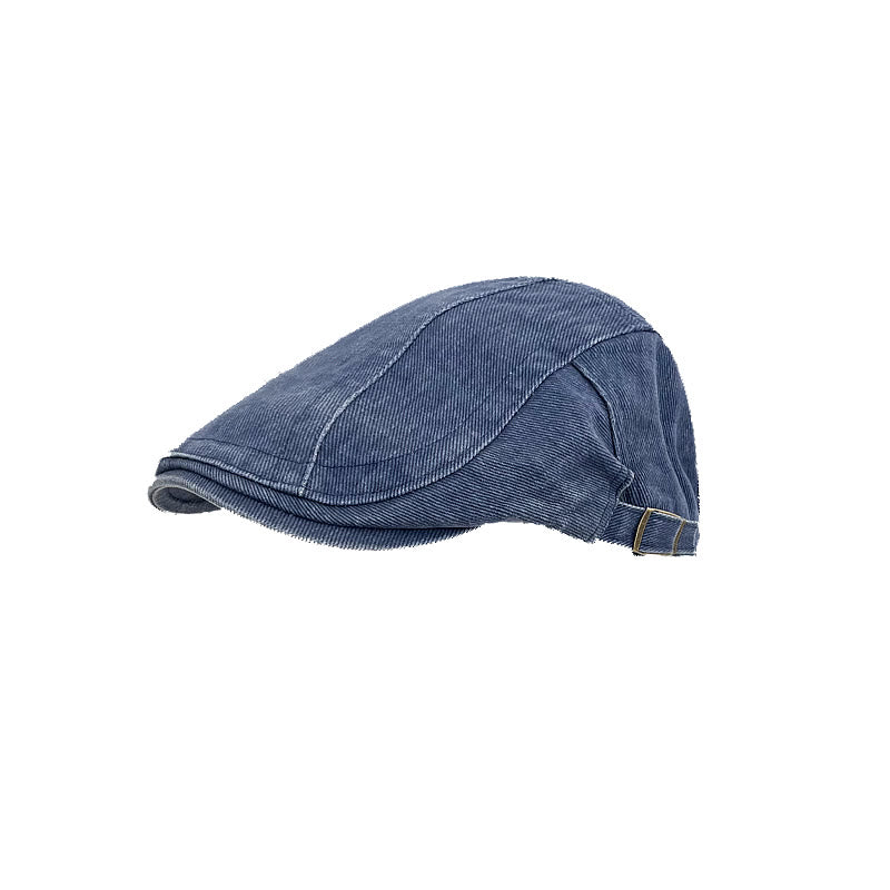 Casquette béret en coton délavé style gavroche rétro américain