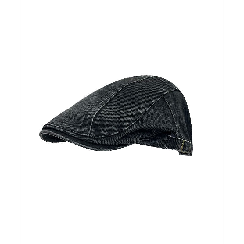 Casquette béret en coton délavé style gavroche rétro américain