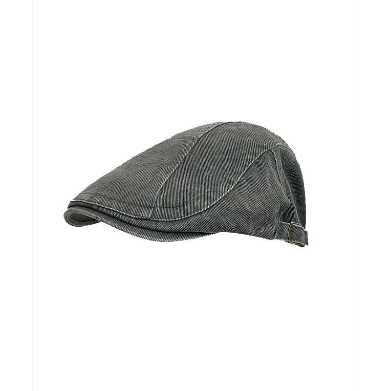 Casquette béret en coton délavé style gavroche rétro américain