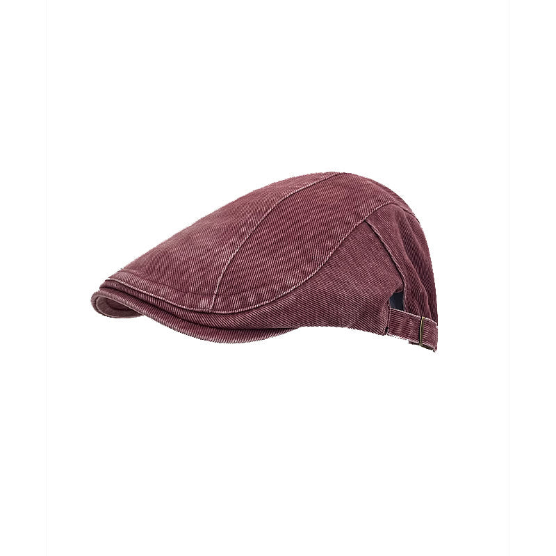 Casquette béret en coton délavé style gavroche rétro américain