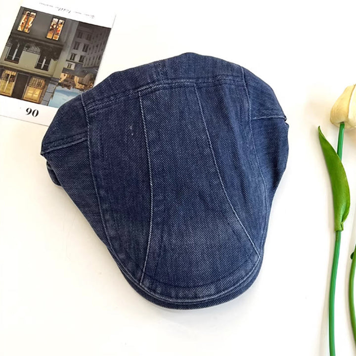 Casquette béret en coton délavé style gavroche rétro américain