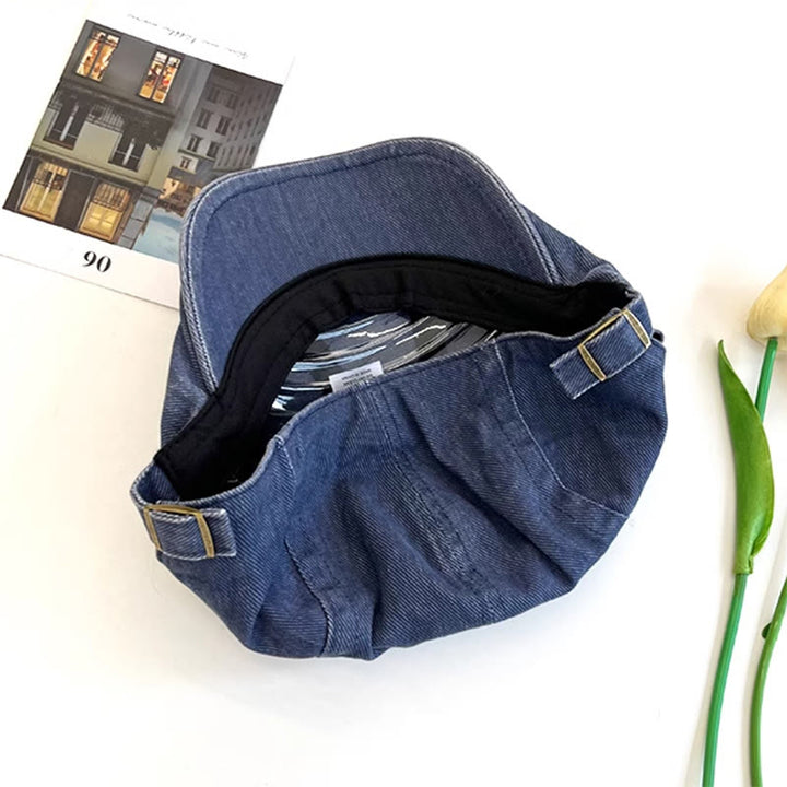 Casquette béret en coton délavé style gavroche rétro américain