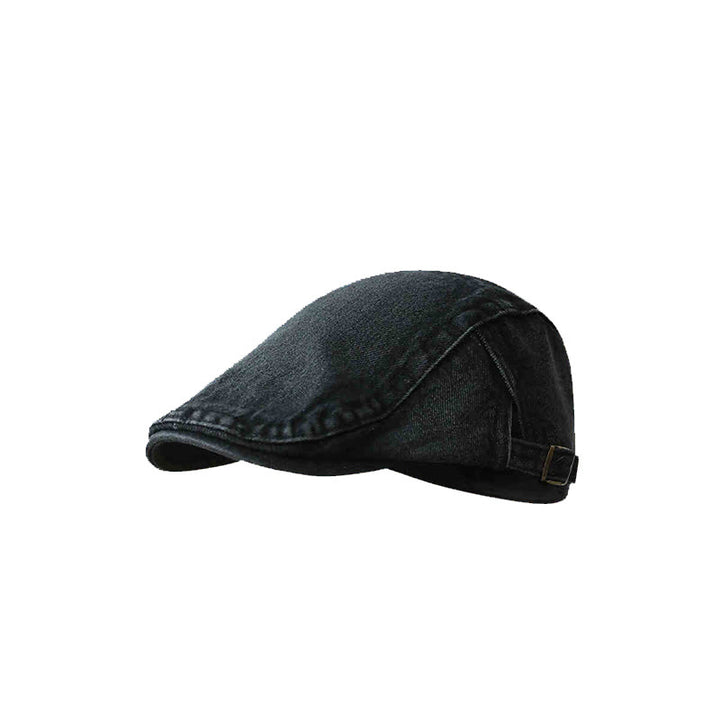 Casquette béret plaque ajustable en denim classique