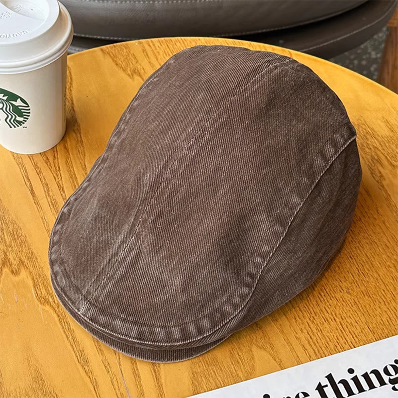 Casquette plate en denim délavé à la mode