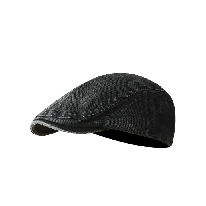 Casquette plate en denim délavé à la mode