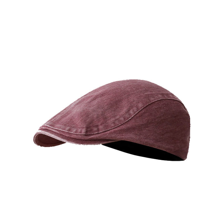 Casquette plate en denim délavé à la mode