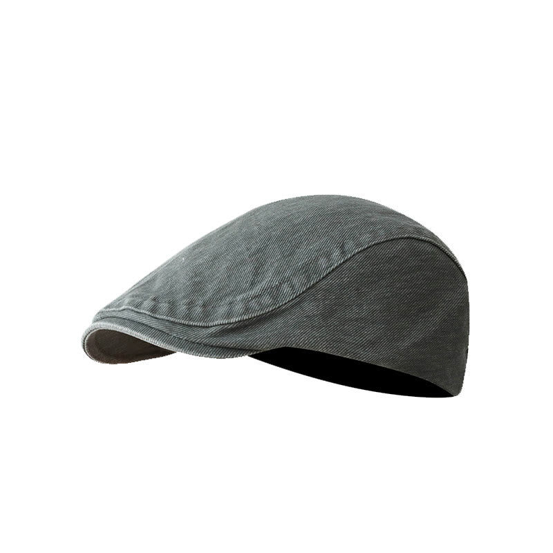 Casquette plate en denim délavé à la mode