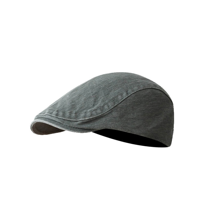 Casquette plate en denim délavé à la mode