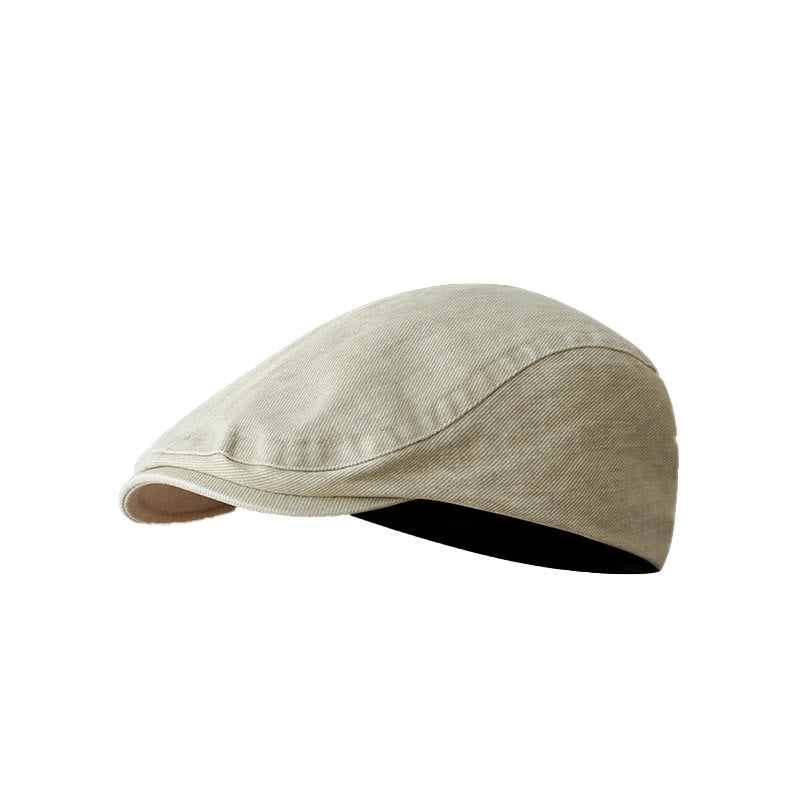 Casquette plate en denim délavé à la mode