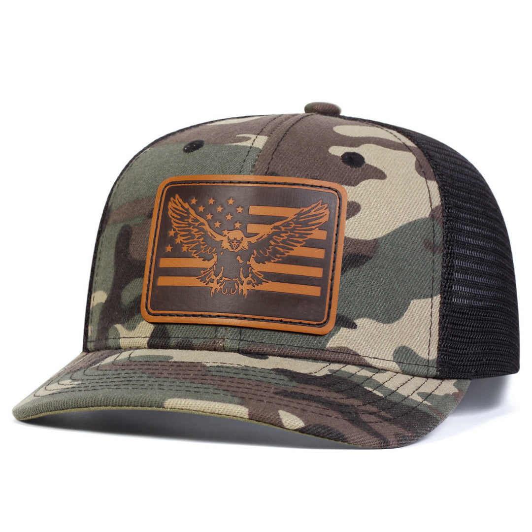 Casquette de camionneur ajustable avec drapeau Flying Eagle