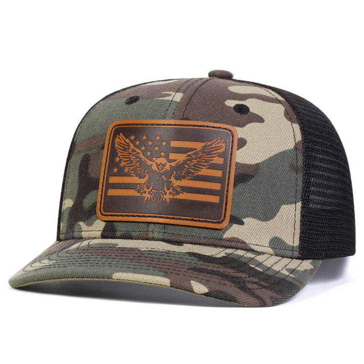 Casquette de camionneur ajustable avec drapeau Flying Eagle