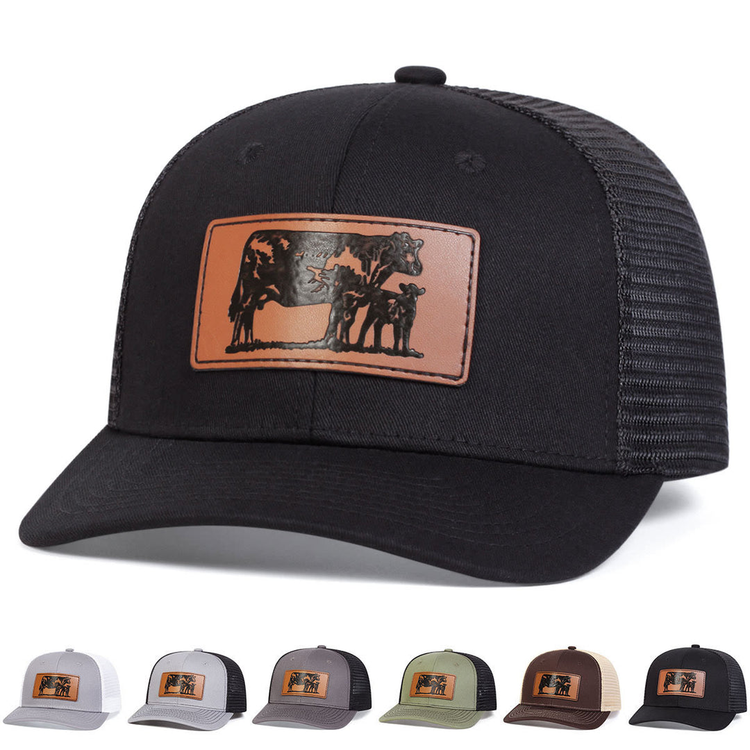 Casquette de camionneur ajustable « Taureau mène le veau »