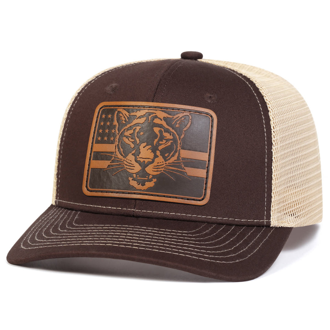 Casquette de camionneur ajustable avec drapeau tête de tigre