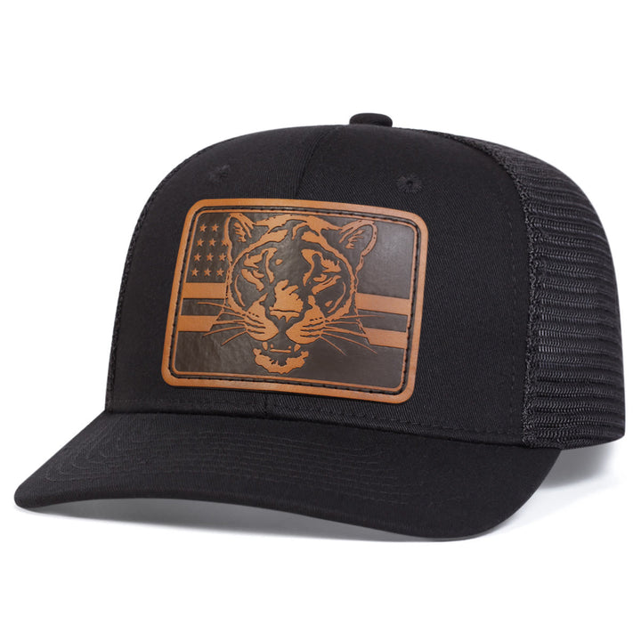 Casquette de camionneur ajustable avec drapeau tête de tigre