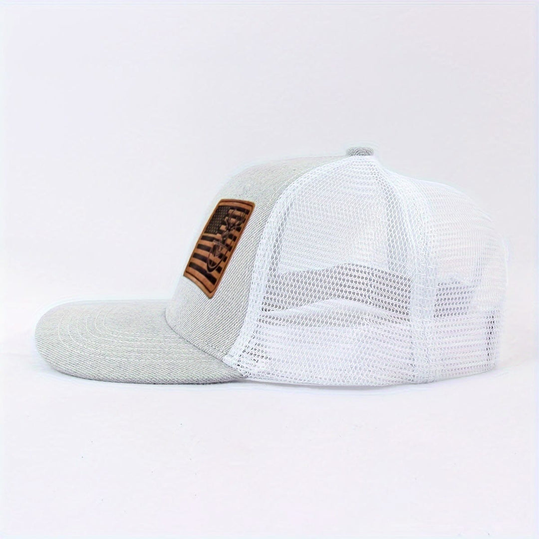 Casquette de camionneur ajustable pour homme avec drapeau géométrique à tête de cerf