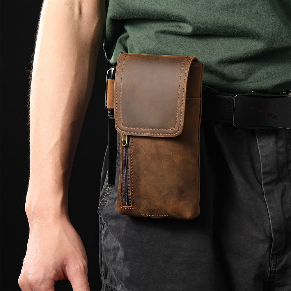 Sac banane magnétique multifonction en cuir pour téléphone