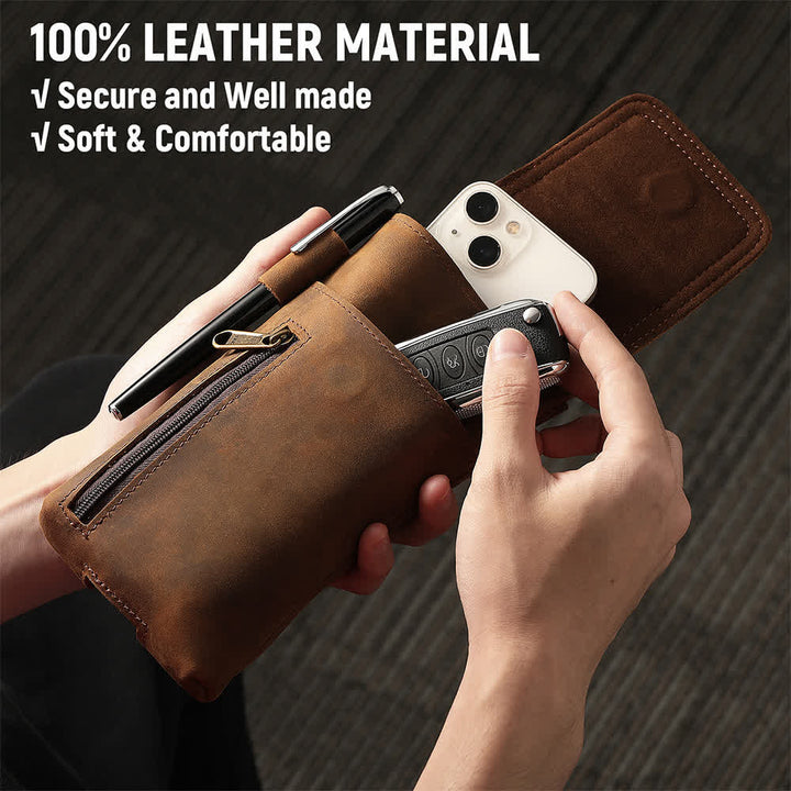 Sac banane magnétique multifonction en cuir pour téléphone