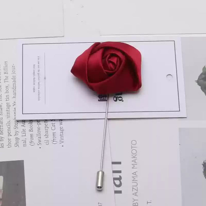Ensemble de 2 nœuds papillons rouges en métal doré pour homme, avec perles et fleurs décoratives