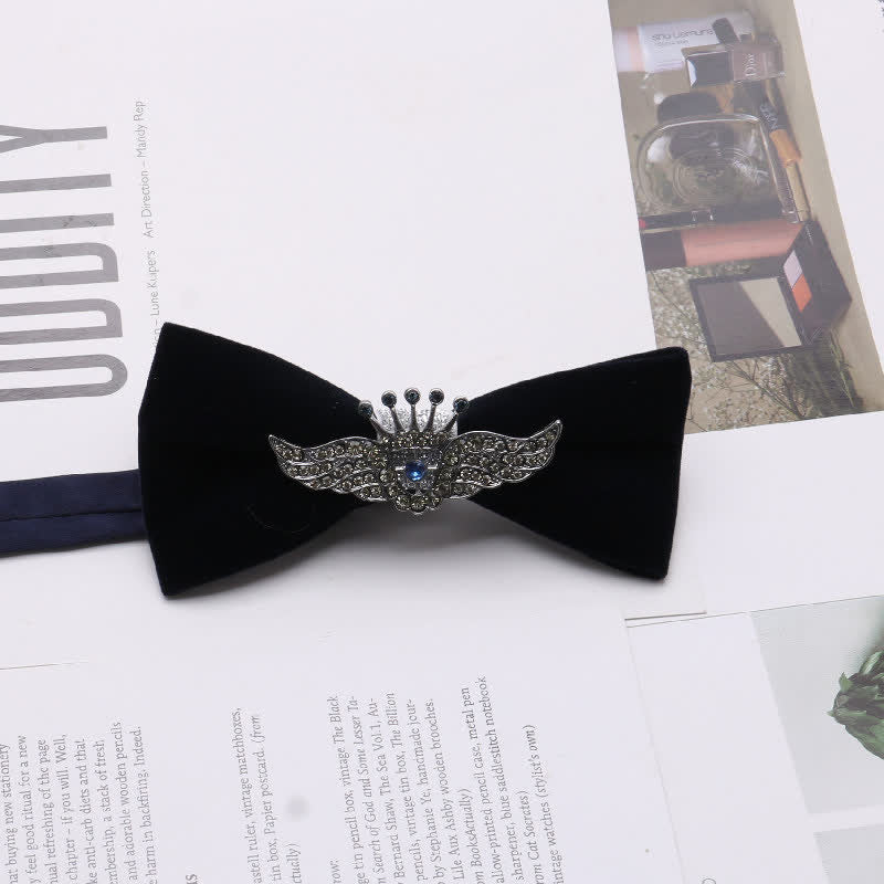 Nœud papillon en velours et métal pour homme
